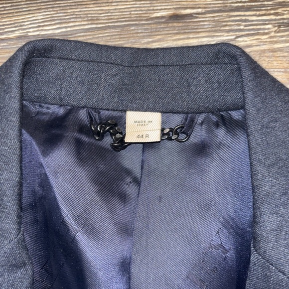 Burberry Virgin Wool Navy Blazer Jacket Size 44R Men’s Made In Italy - Picture 4 of 10